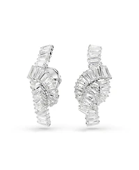 Swarovski Matrix Rhodium Plated Baguette Cut Earrings