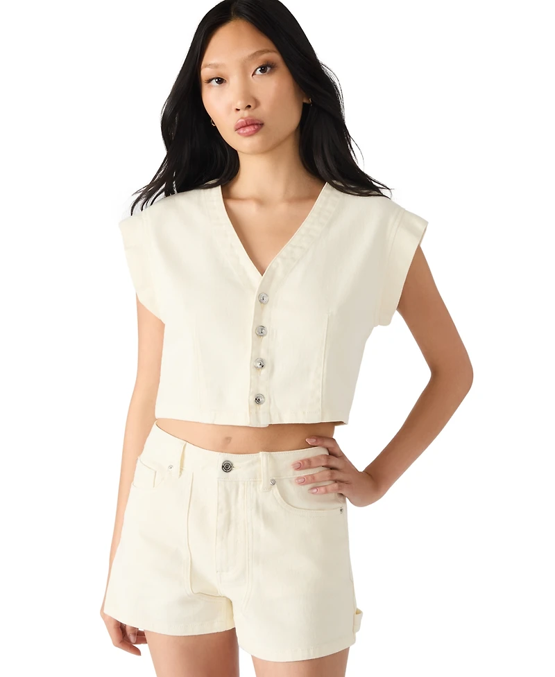 Steve Madden Women's Cap Sleeve Crop Top
