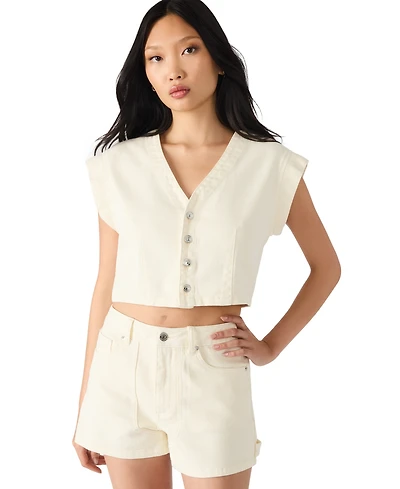 Steve Madden Women's Cap Sleeve Crop Top
