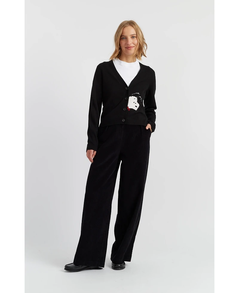 Chinti & Parker Women's Wool-Cashmere Snoopy Peekabow Cardigan