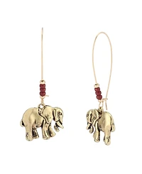 Robert Lee Morris Soho Faux Stone Heirloom Charms Elephant Dangle Earrings
