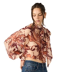 Steve Madden Women's Printed Sutton Long Sleeve Top