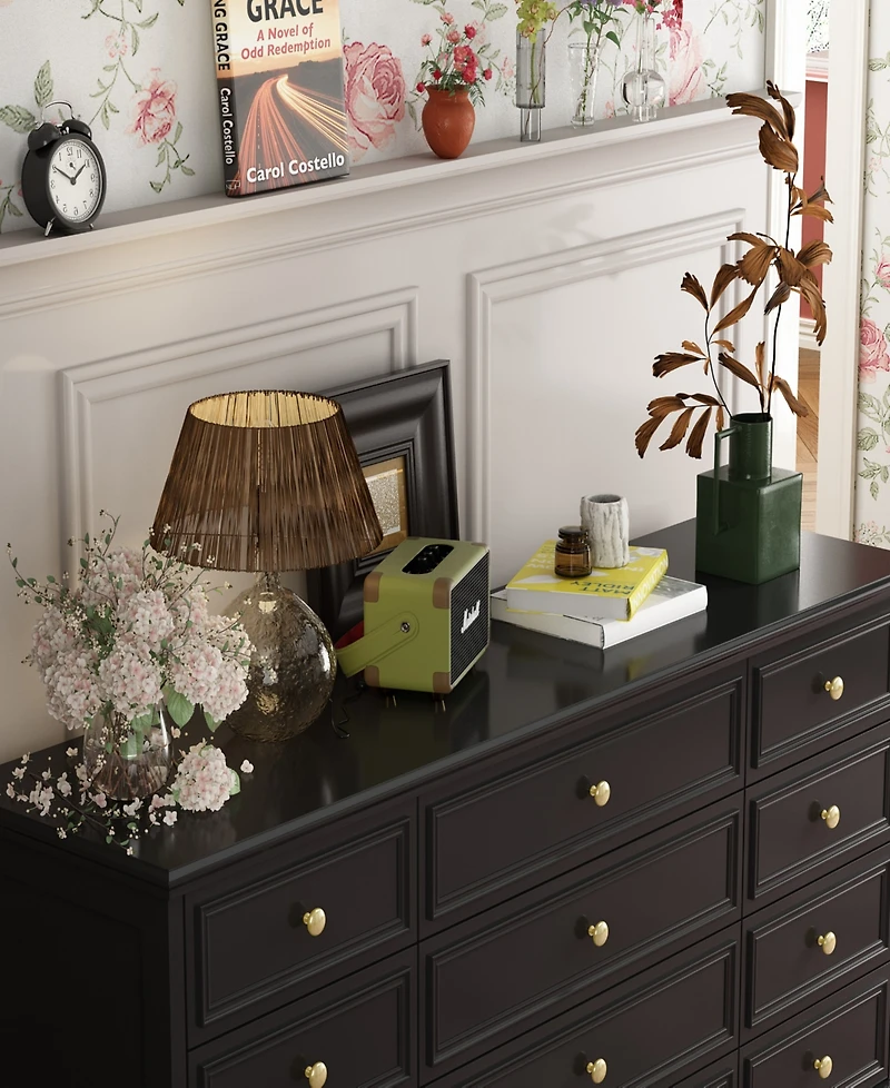 Homsee 12-Drawer Modern European Style Chest,Makeup Table,Dresser Cabinet