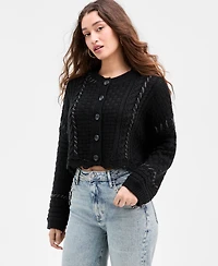 Guess Women's Kaori Mixed-Knit Cardigan