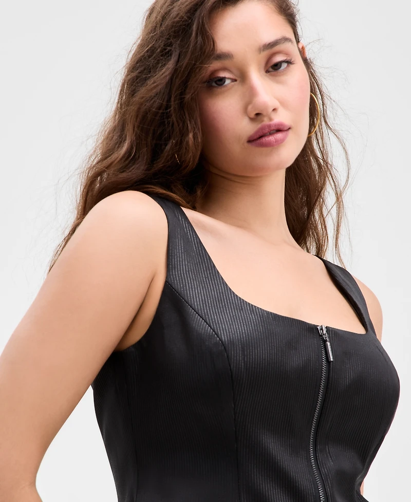 Guess Jemma Peplum-Hem Zippered Vest