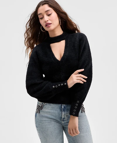 Guess Women's Yuki Neck-Cutout Sweater
