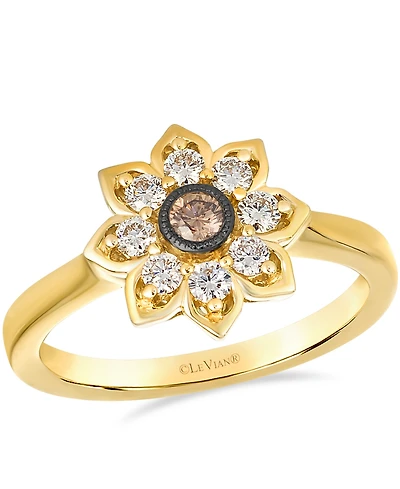 Le Vian Nude Diamond (0.33 ct. t.w.) and Chocolate Diamond ( 0.08 ct. t.w.) Ring in 14K Honey Gold