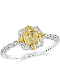 Le Vian Yellow Diamond (0.38 ct. t.w.) and Vanilla Diamond (0.13 ct. t.w.) Ring in 14K Two Tone Gold