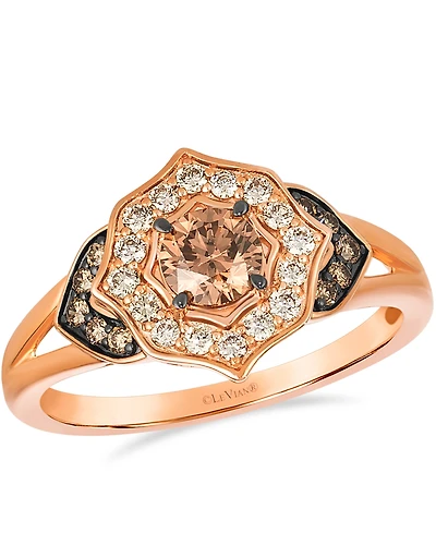 Le Vian Chocolate Diamond (0.55 ct. t.w.) and Nude Diamond (0.20 ct ct. t.w.) Ring in 14K Strawberry Gold