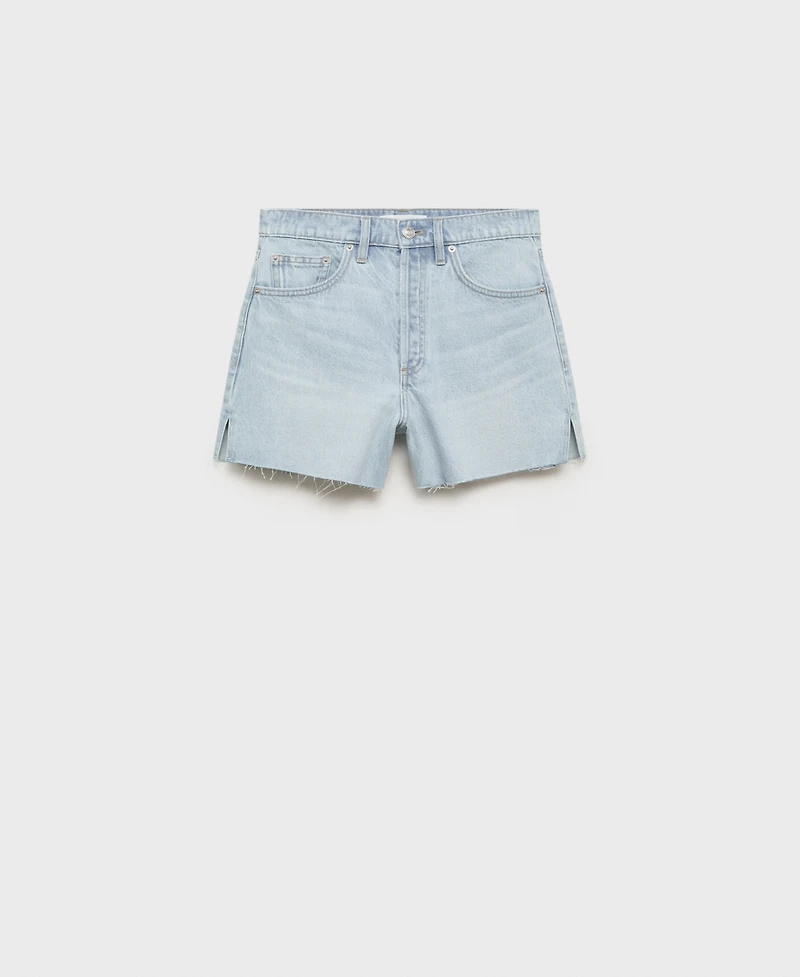 Mango Women's Frayed Hem Denim Shorts