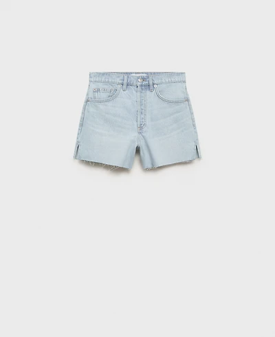 Mango Women's Frayed Hem Denim Shorts