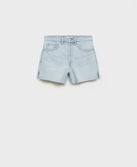 Mango Women's Frayed Hem Denim Shorts