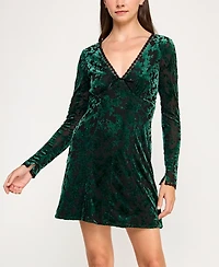 Row A Women's Long Sleeves V-Neck Dress