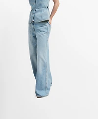 Mango Women's High-Rise Wide Leg Jeans