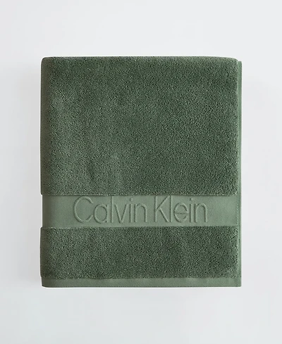Calvin Klein Iconic Cotton Jacquard Bath Towel, 56" x 30"