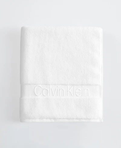 Calvin Klein Iconic Cotton Jacquard Bath Towel, 56" x 30"