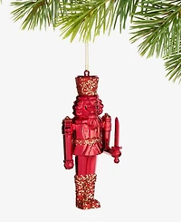 Holiday Lane Christmas Glitters Red Nutcracker Ornament, Macy's Exclusive