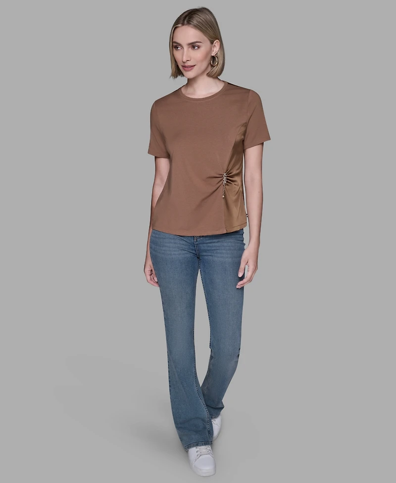 Karl Lagerfeld Paris Women's Crew Neck Blouse