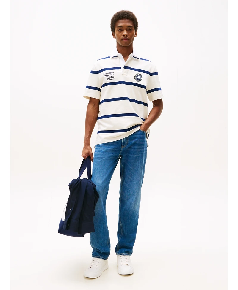 Tommy Hilfiger Men's Classic-Fit Rugby Stripe Logo Polo Shirt