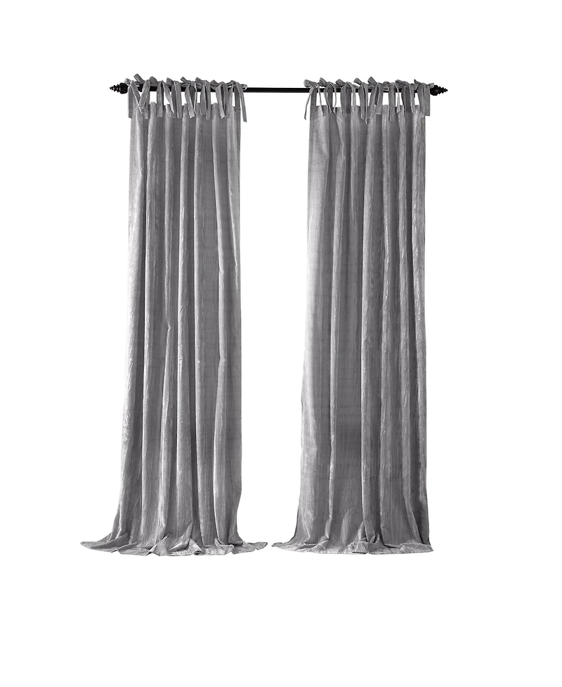 Elrene Home Fashions Korena Tie-Top Crushed Velvet Window Curtain