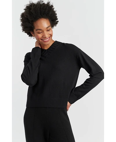 Chinti & Parker Women's Wool-Cashmere Ribbed V-neck Sweater