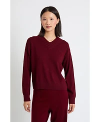 Chinti & Parker Women's Wool-Cashmere Ribbed V-neck Sweater