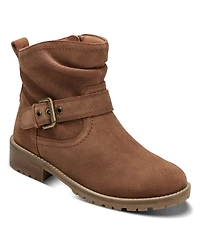 Earth Women's Thrill Buckle Strap Ruched Booties
