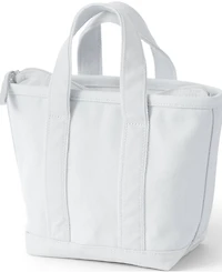Lands' End Small Solid Color Zip Top Canvas Tote Bag