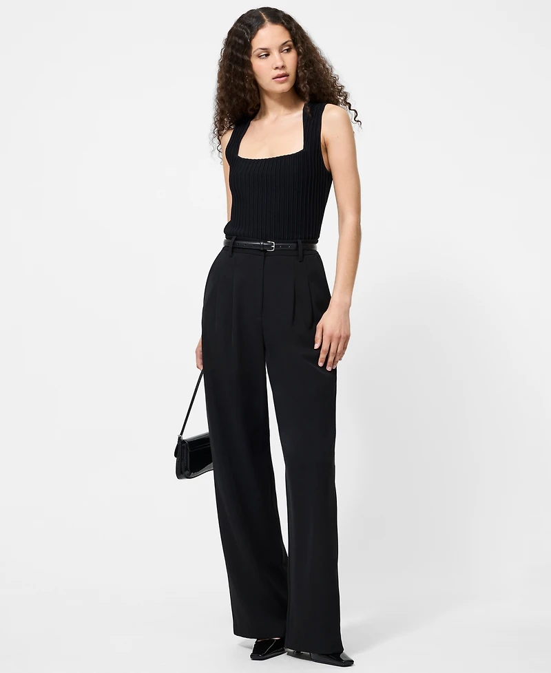 French Connection Women's Ottoman Crinkle Sleeveless Tank Top