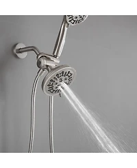 Greenspring Single-Handle 1-Spray Round Rain Shower Faucet Combo Set with Dual Function Pressure Balance Valve Brushed Nickel