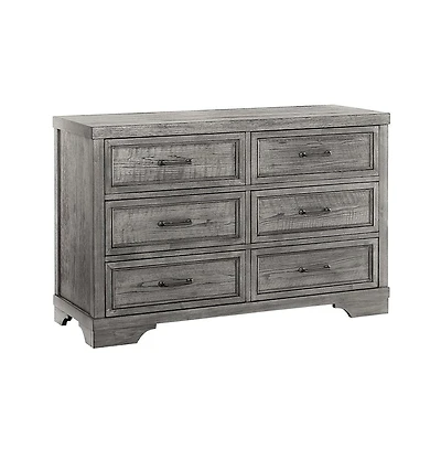 Westwood Design Foundry 6-Drawer Wood Dresser, Brushed Pewter