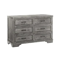 Westwood Design Foundry 6-Drawer Wood Dresser, Brushed Pewter