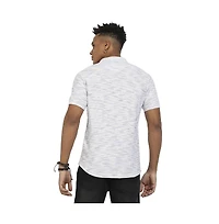 Campus Sutra Men's White Honeycomb Knit Shirt