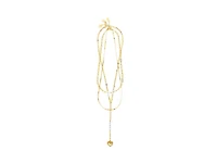 Layered Necklace Set with Pearl & Heart Drop Accents