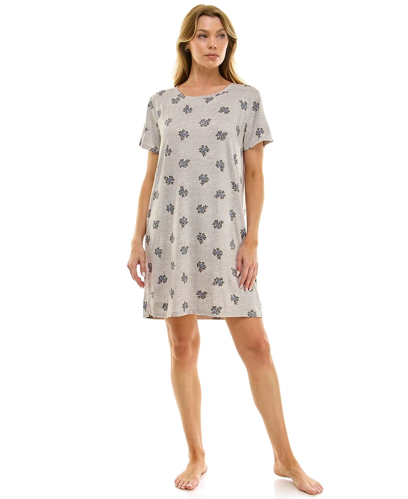 Roudelain Women's Short Sleeve Printed Sleepshirt