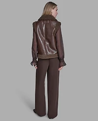 Bcbg Women's Snap Front Vest Sweater