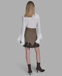 Bcbg Women's Lace Hem Pleated Skirt