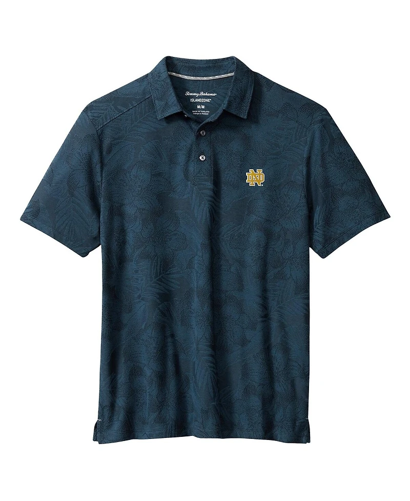 Tommy Bahama Men's Navy Notre Dame Fighting Irish Palm Fresco Hibiscus IslandZone Polo Shirt