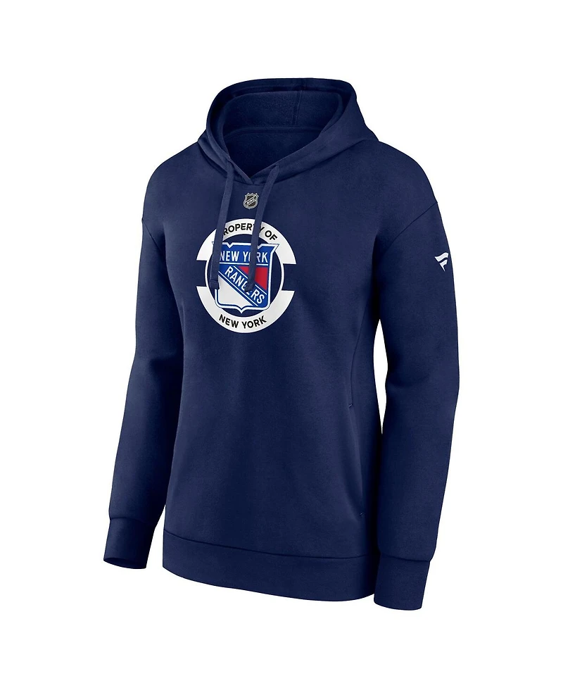 Fanatics Women's Navy New York Rangers Authentic Pro Core Secondary Fleece Pullover Hoodie