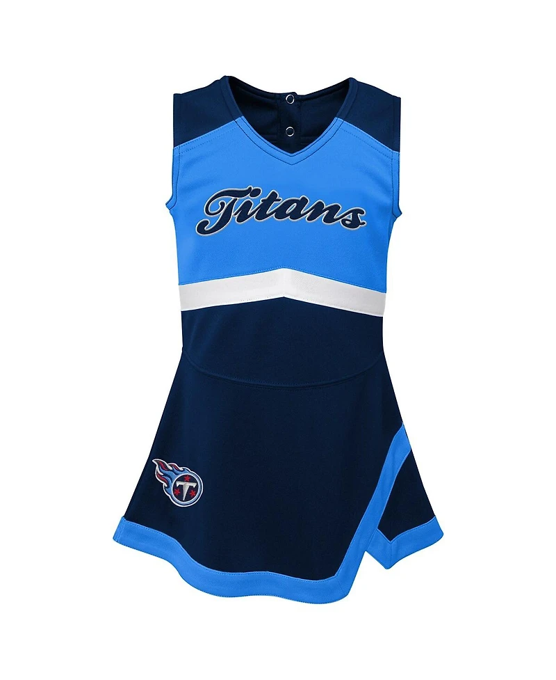 Outerstuff Girls Toddler Navy Tennessee Titans Cheer Captain Dress with Bloomers