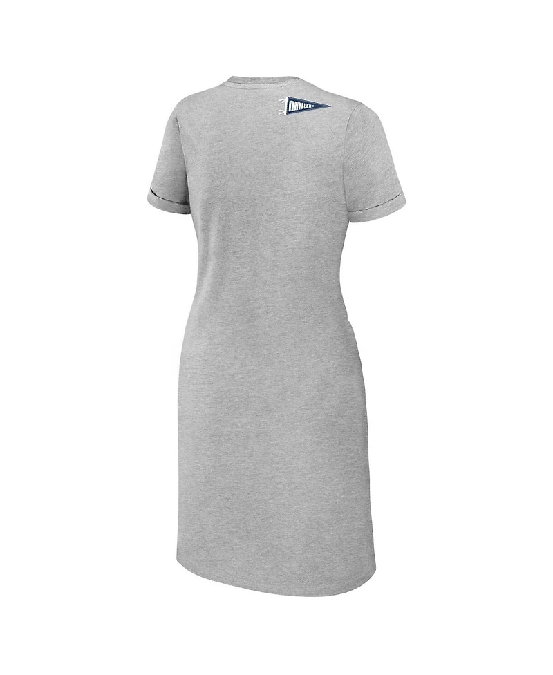 Wear by Erin Andrews Women's Heather Gray Penn State Nittany Lions Knotted T-Shirt Dress