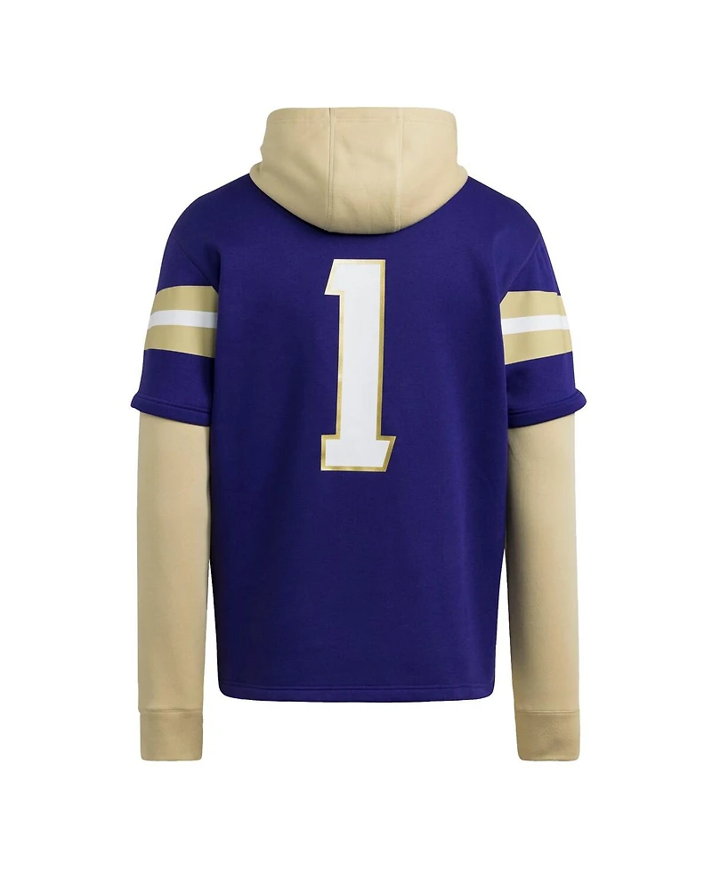 Adidas Men's Purple Washington Huskies Jersey Pullover Hoodie