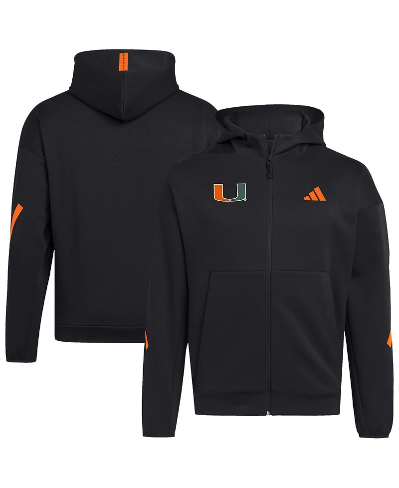 Adidas Men's Black Miami Hurricanes Z.n.e. Full-Zip Hoodie