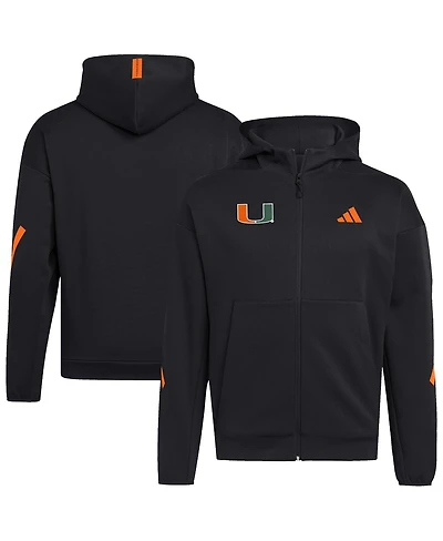Adidas Men's Black Miami Hurricanes Z.n.e. Full-Zip Hoodie