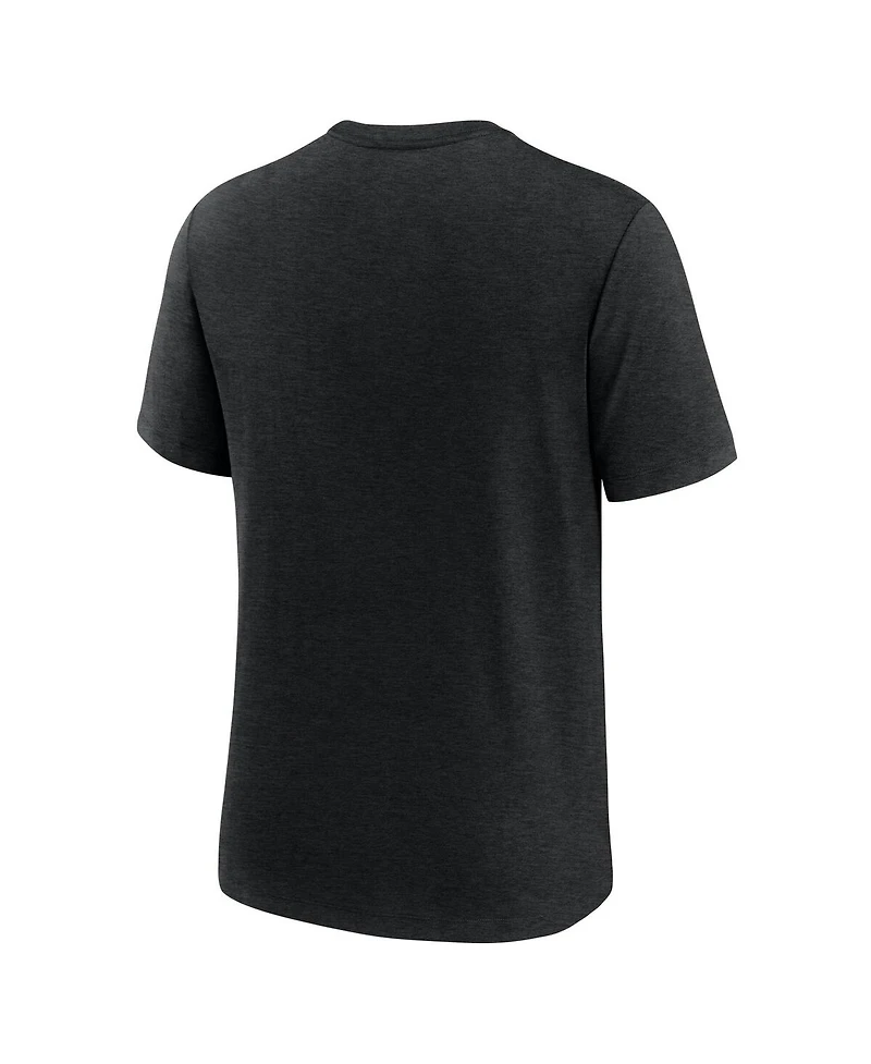 Nike Men's Heather Black Tennessee Volunteers Campus Collegiate Block Tri-Blend T-Shirt