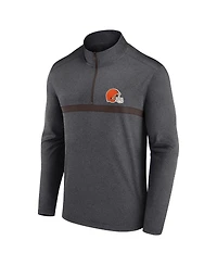 Fanatics Men's Charcoal Cleveland Browns Head-to-Head Quarter-Zip Pullover Sweatshirt
