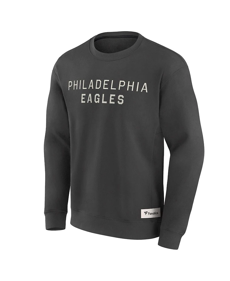 Fanatics Men's Charcoal Philadelphia Eagles Elements Future Ground Lettering Pullover Sweatshirt