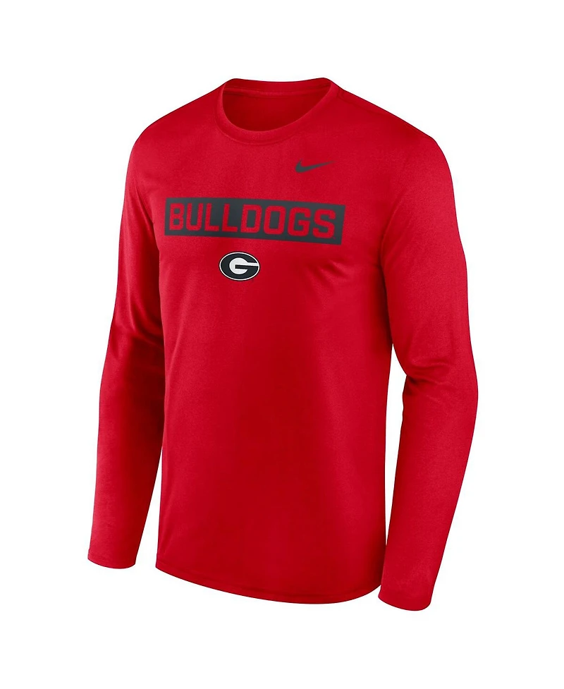 Nike Men's Red Georgia Bulldogs Primetime Campus 2-Hit Legend Long Sleeve T-Shirt