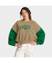 Nike Women's Tan Philadelphia Eagles Oversized Rewind Pullover Sweatshirt