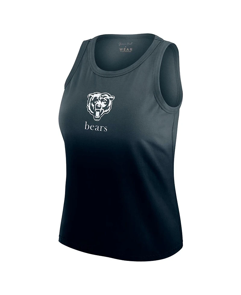 Wear by Erin Andrews Women's x Gracie Hunt Navy Chicago Bears Ombre Tank Top